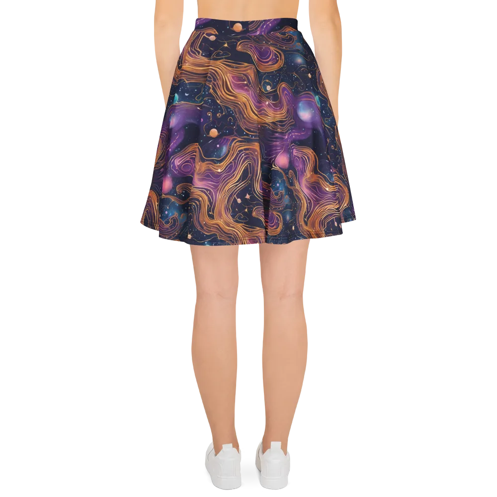 Orbiting Velvet on Skater Skirt — Back