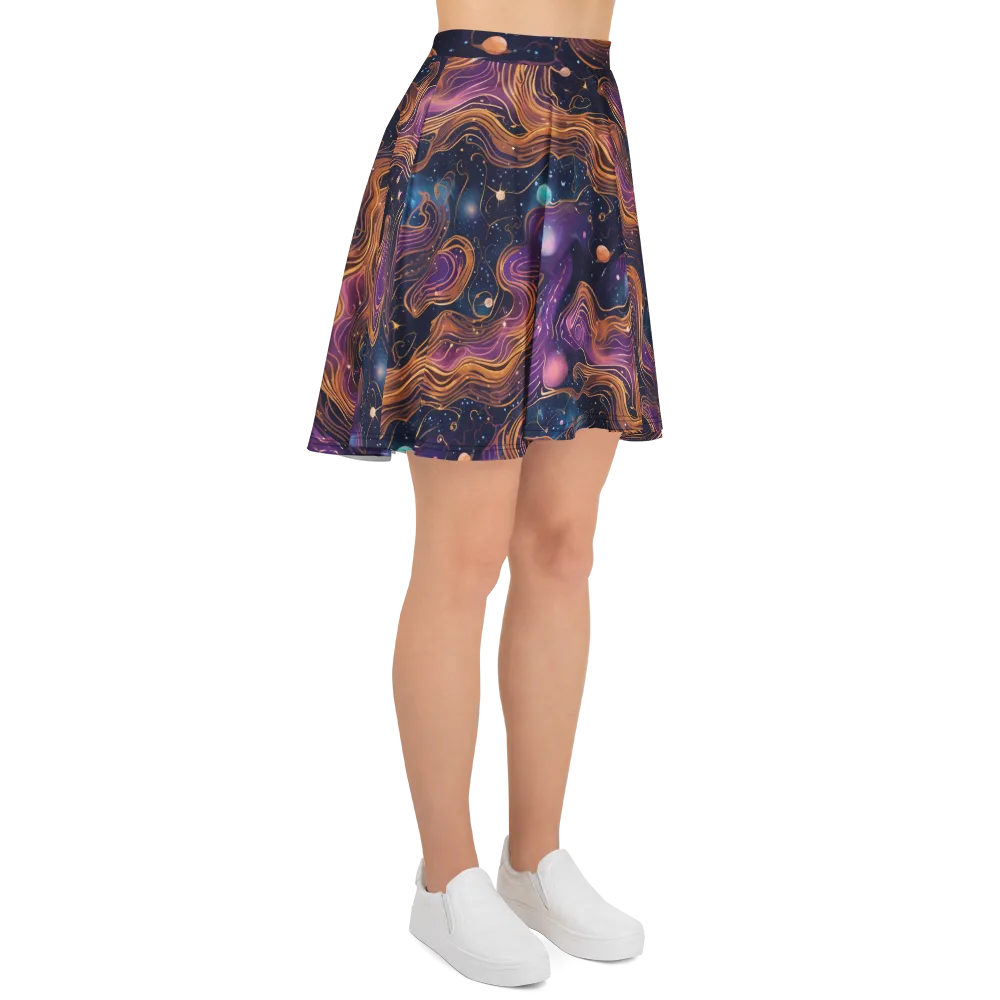 Orbiting Velvet on Skater Skirt — Right