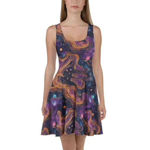Orbiting Velvet on a Skater Dress