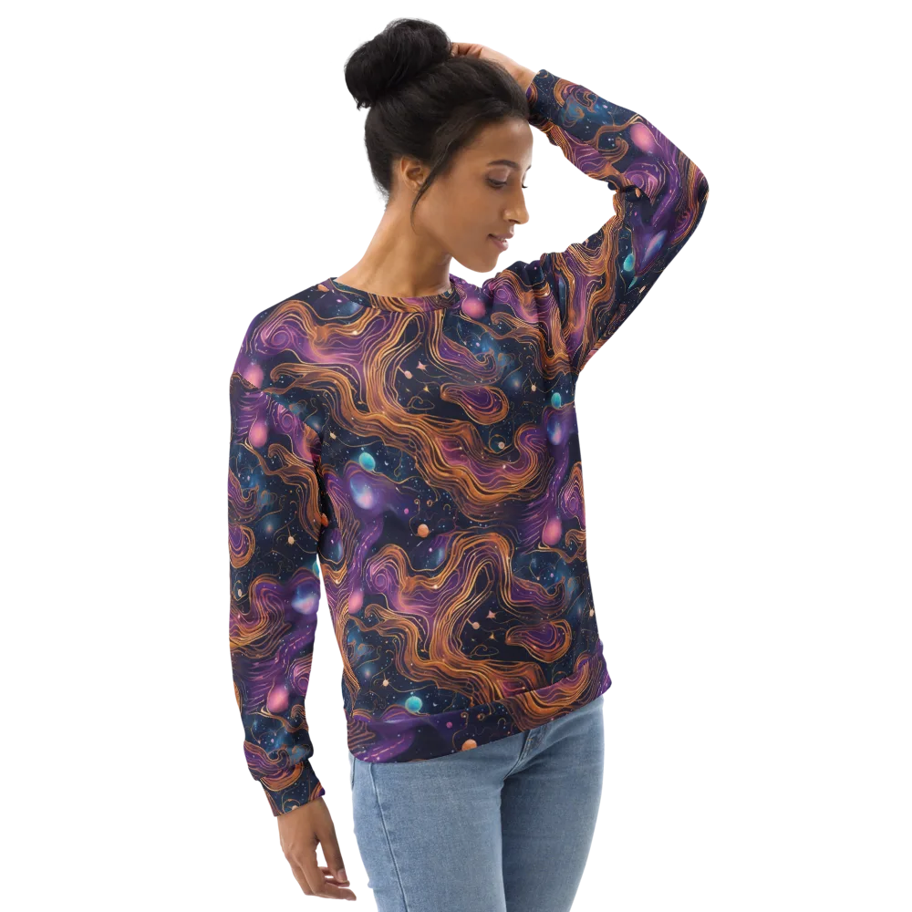 Orbiting Velvet on Sweatshirt — Right Front