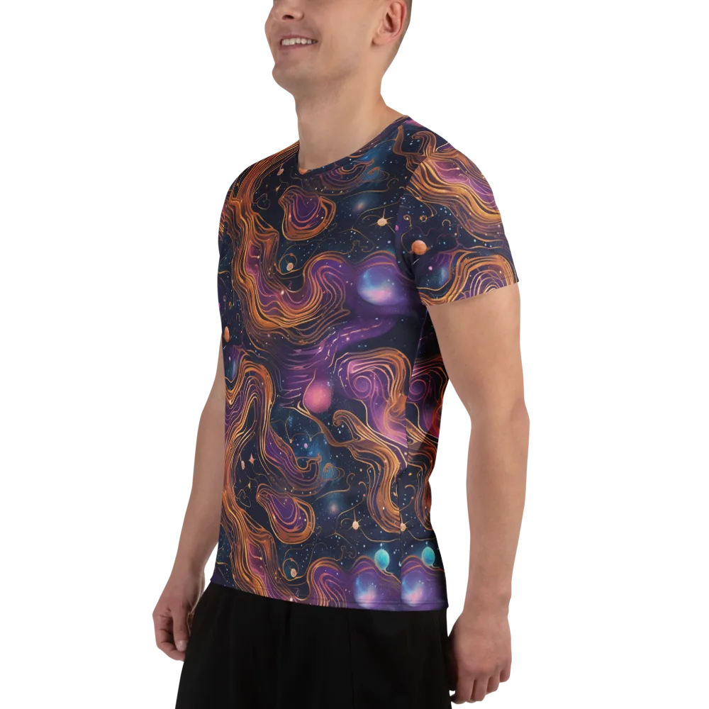 Orbiting Velvet on Men's Athletic T-Shirt — Left