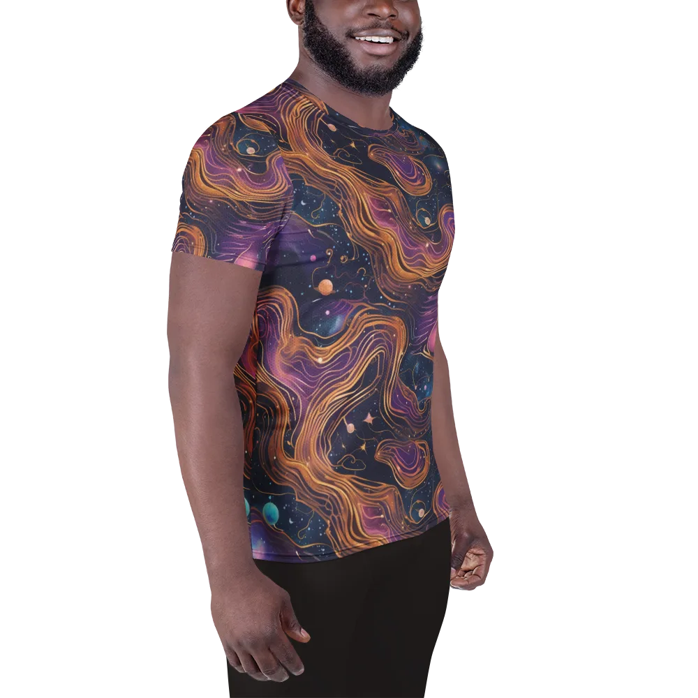 Orbiting Velvet on Men's Athletic T-Shirt — Right