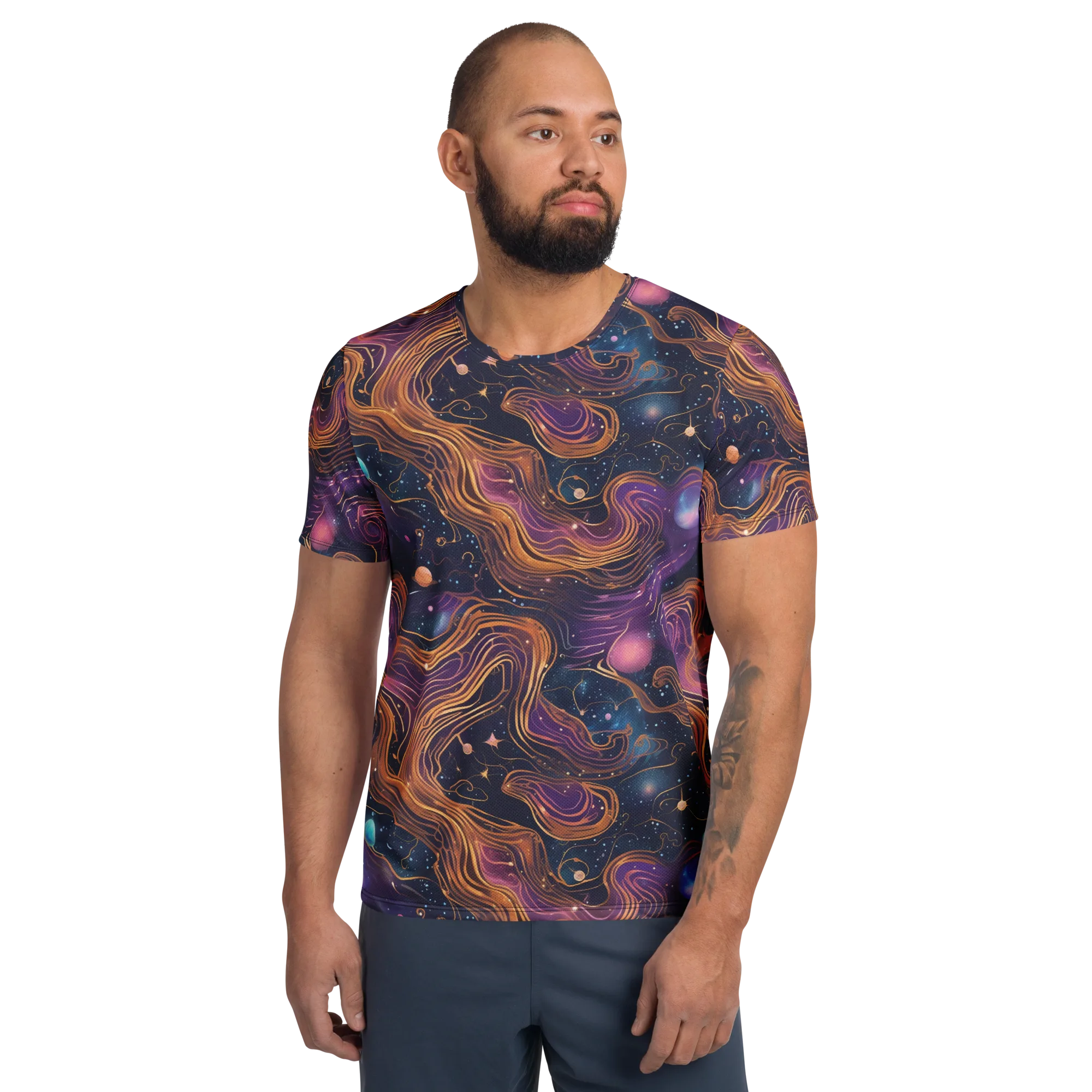 Orbiting Velvet on Men's Athletic T-Shirt — Front