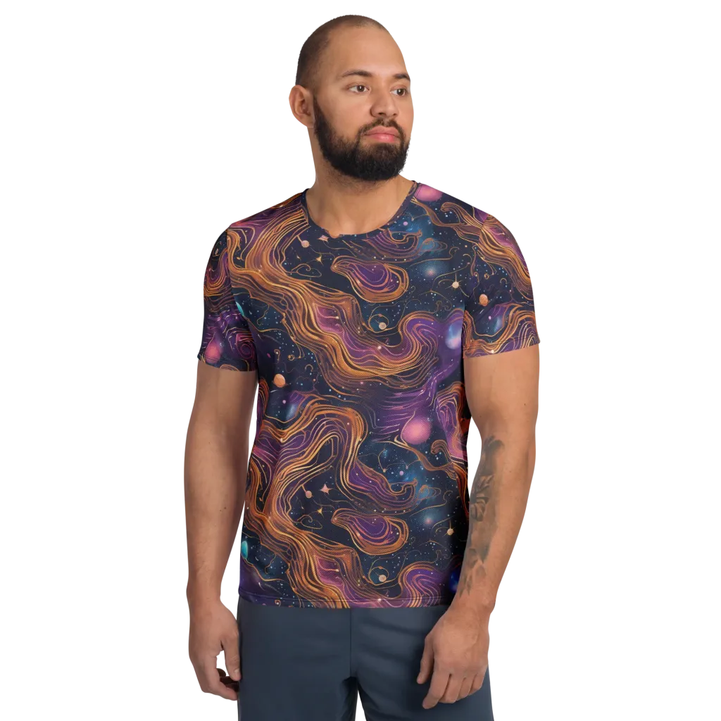 Orbiting Velvet on Men's Athletic T-Shirt — Front