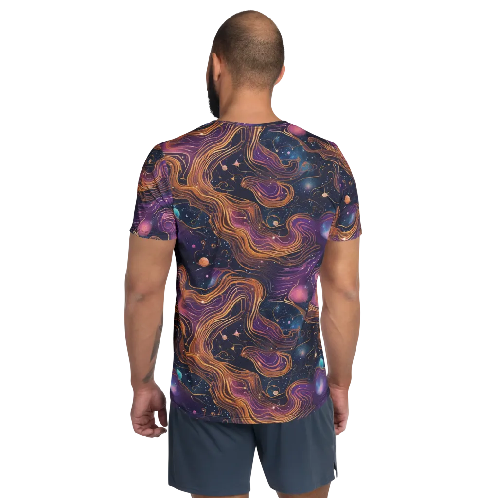Orbiting Velvet on Men's Athletic T-Shirt — Back