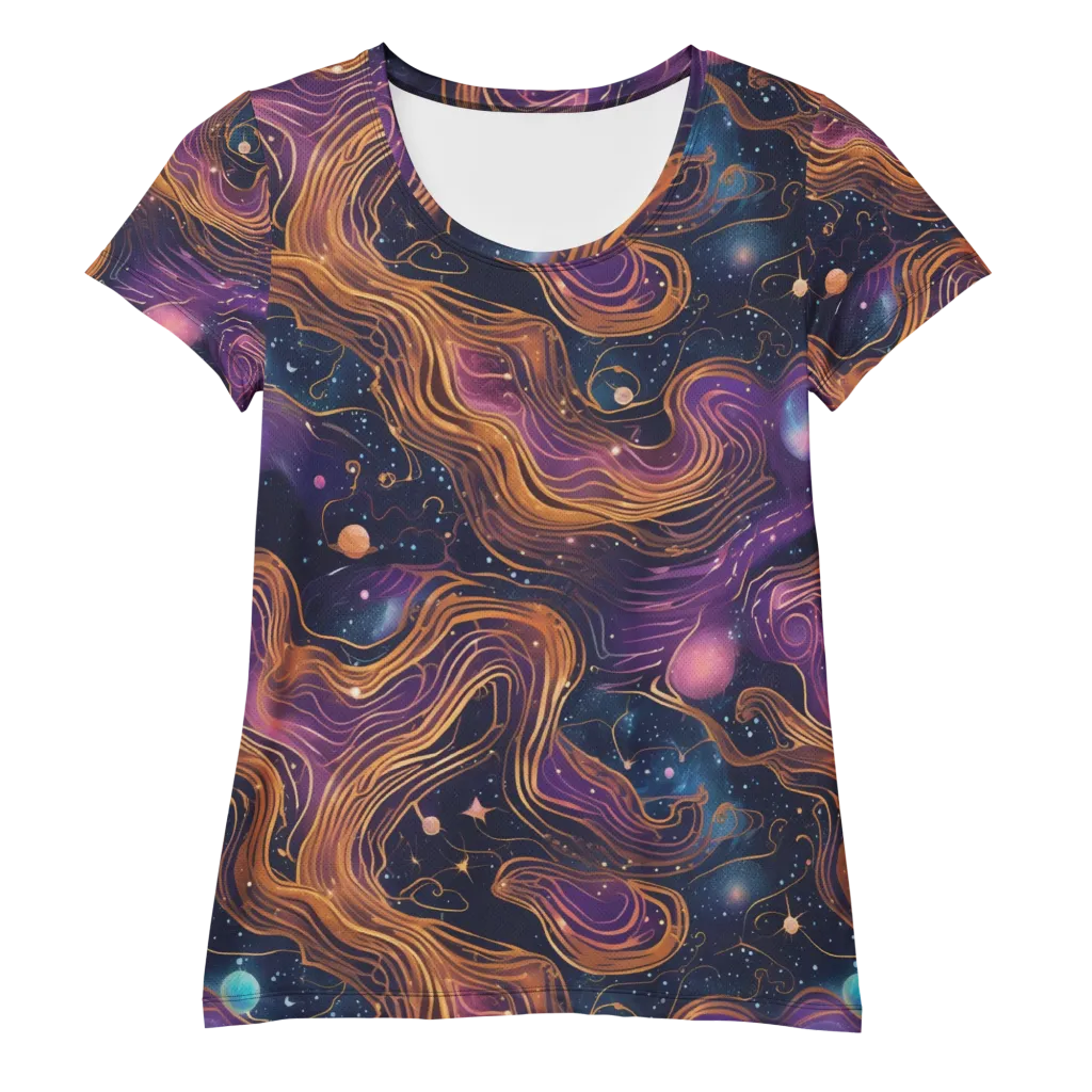 Orbiting Velvet on Women's Athletic T-Shirt — Front