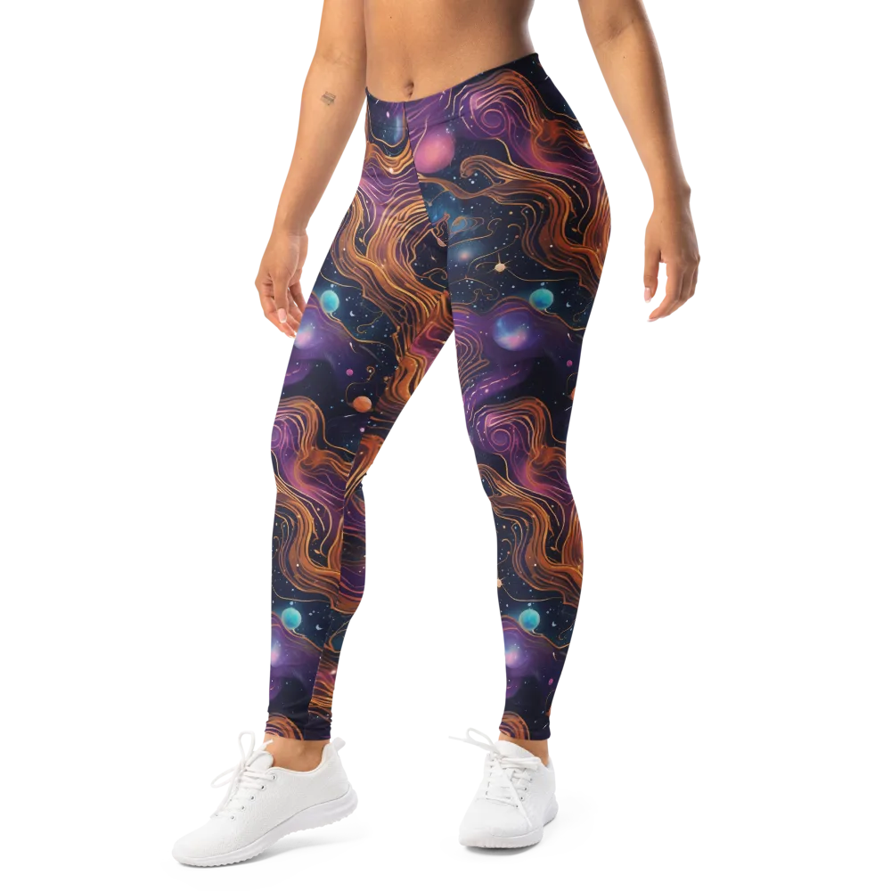 Orbiting Velvet on Leggings — Left Front