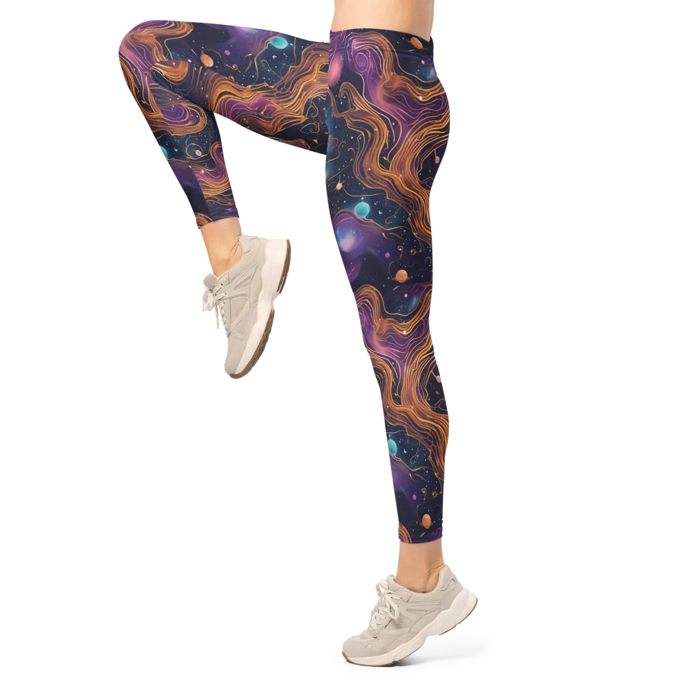 Orbiting Velvet on Leggings — Left