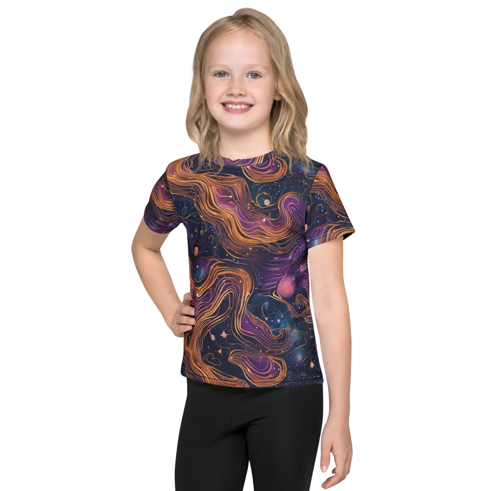 Orbiting Velvet on Kids Crew Neck T-Shirt — Front