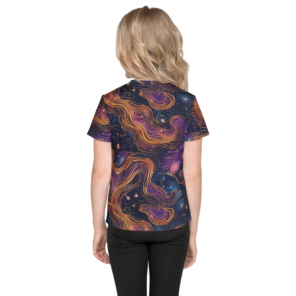 Orbiting Velvet on Kids Crew Neck T-Shirt — Back