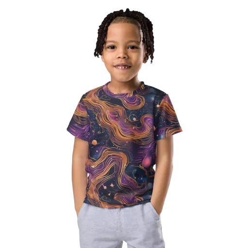 Orbiting Velvet on a Kids Crew Neck T-Shirt