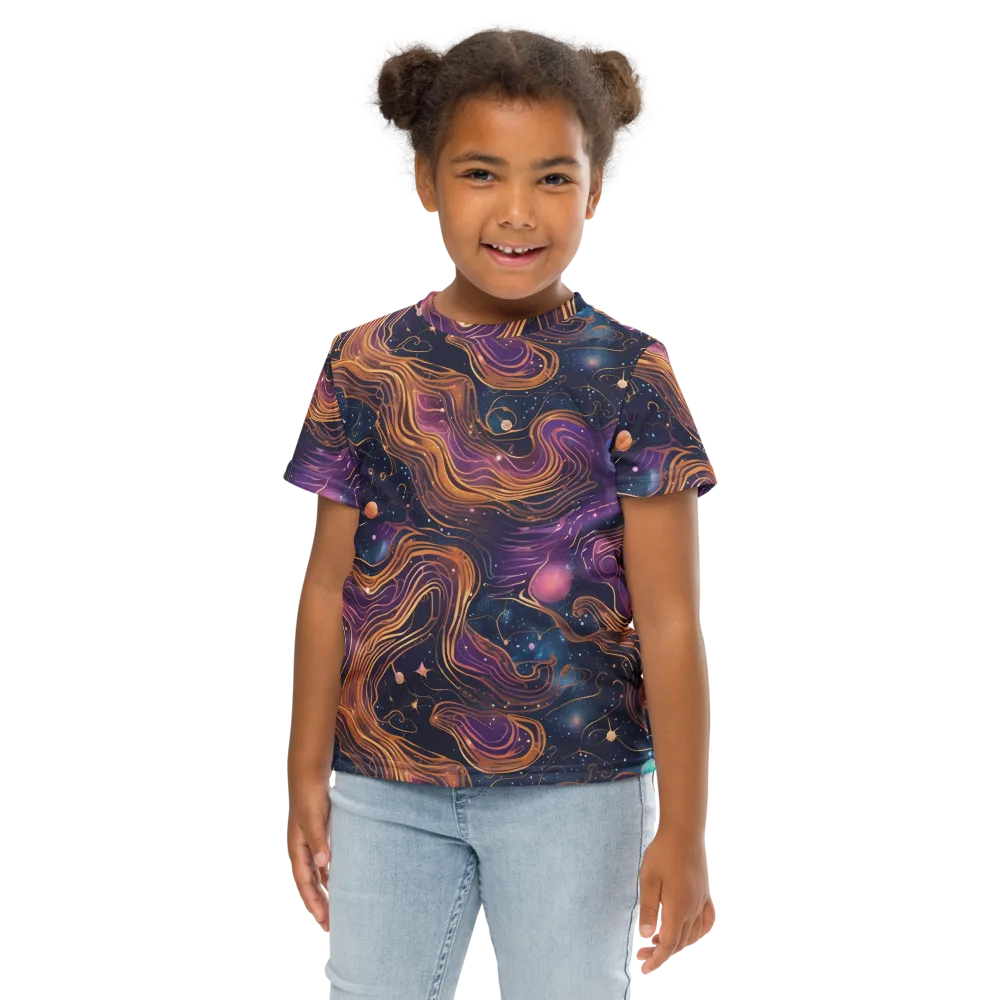 Orbiting Velvet on Kids Crew Neck T-Shirt — Front