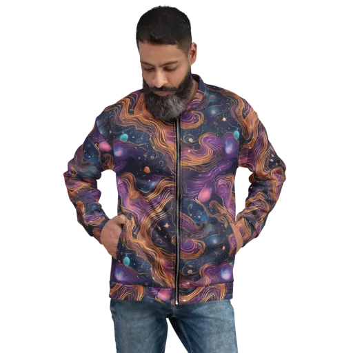 Orbiting Velvet on a Bomber Jacket