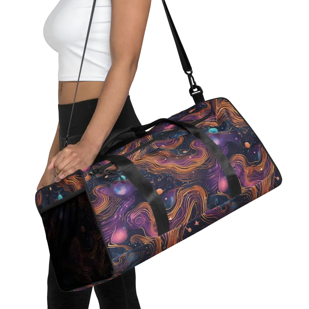 Orbiting Velvet on Duffle Bag — Front