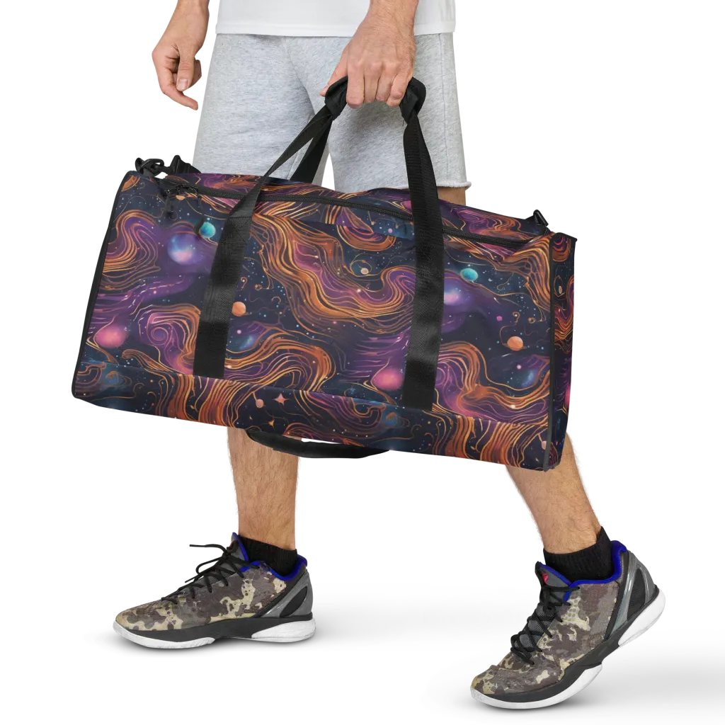 Orbiting Velvet on Duffle Bag — Front