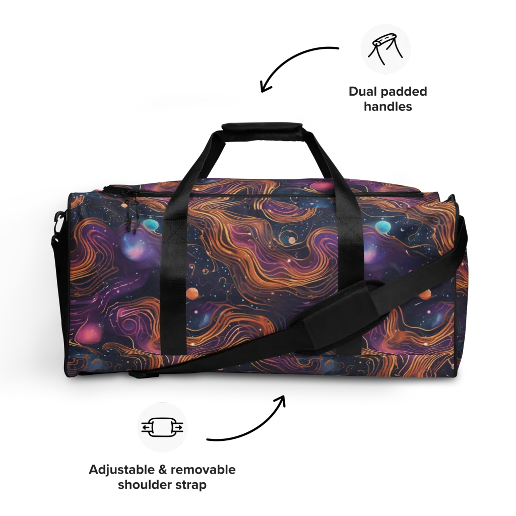 Orbiting Velvet on Duffle Bag — Front