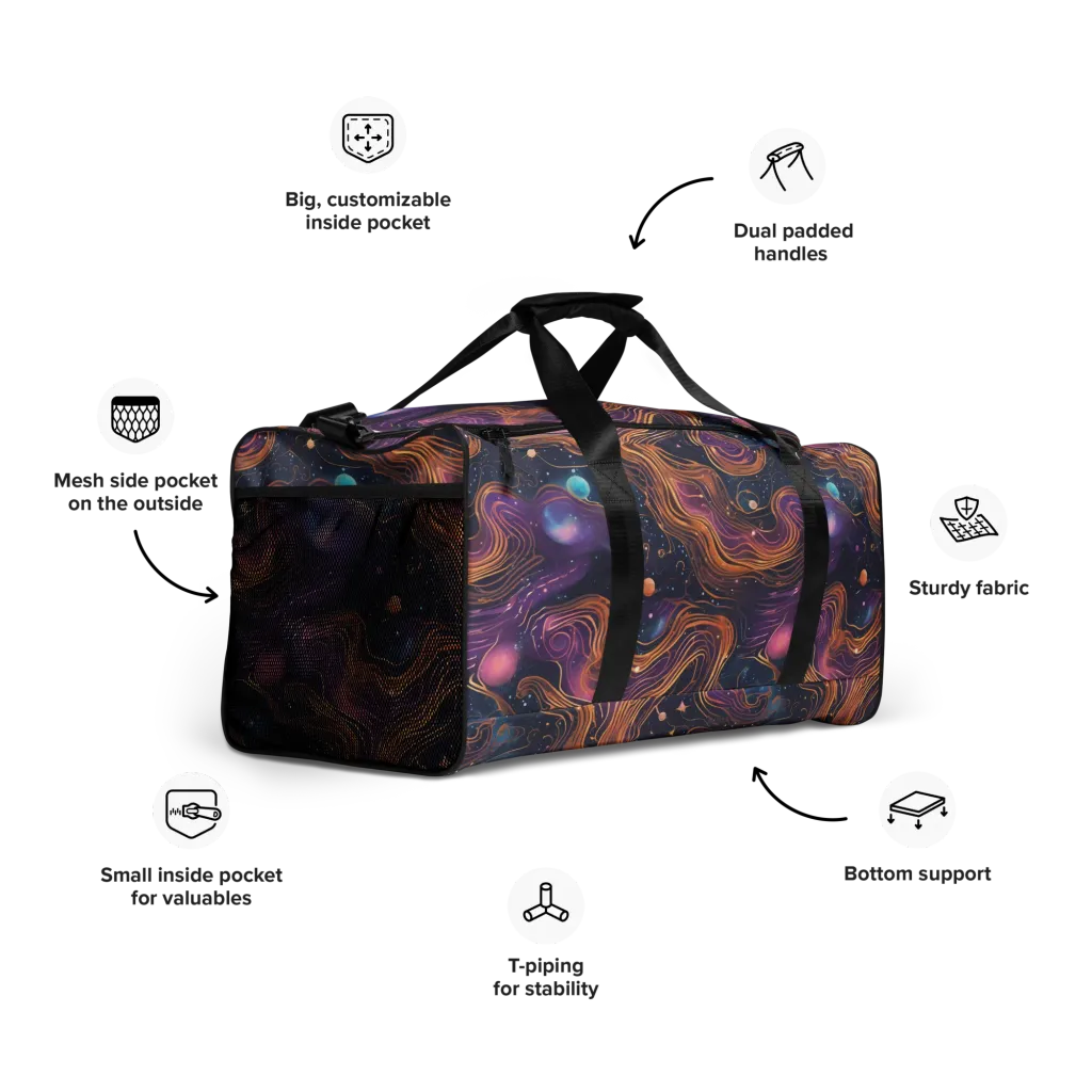 Orbiting Velvet on Duffle Bag — Right Front