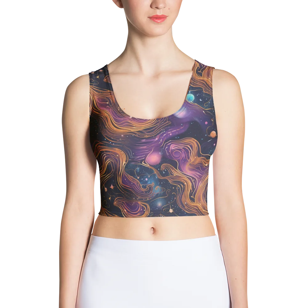 Orbiting Velvet on Crop Top — Front