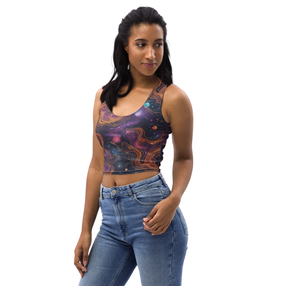 Orbiting Velvet on Crop Top — Left Front
