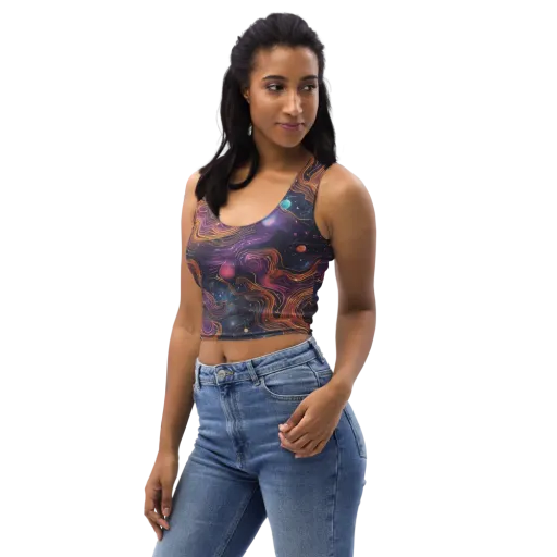 Orbiting Velvet on a Crop Top