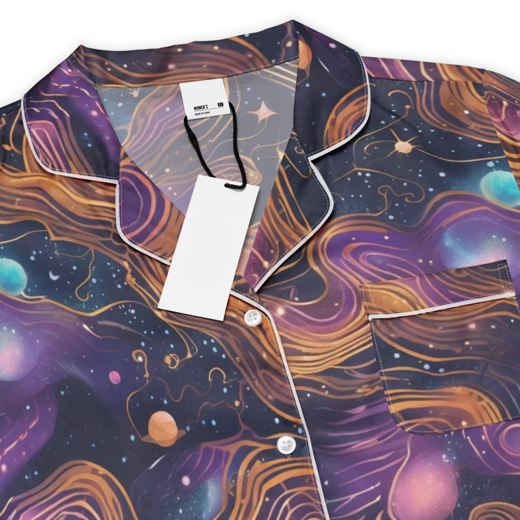 Orbiting Velvet on Women's Short Sleeve Pajama Top — Product details