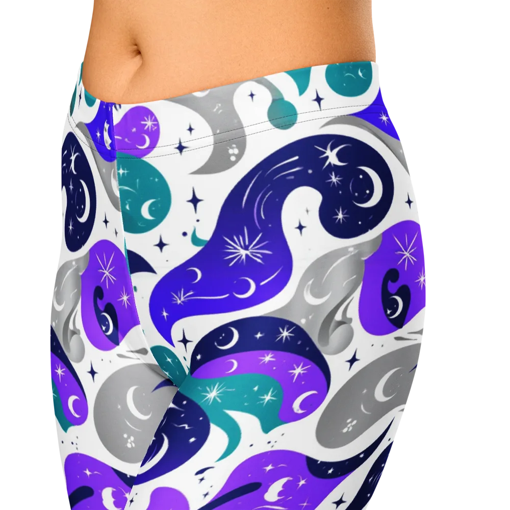 Astral Paisley on Capri Leggings — Zoomed-in
