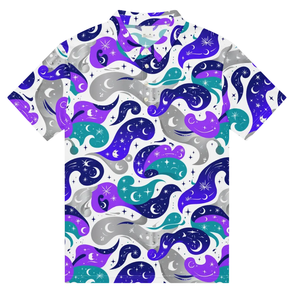 Astral Paisley on Men's Slim Fit Polo Shirt — Front