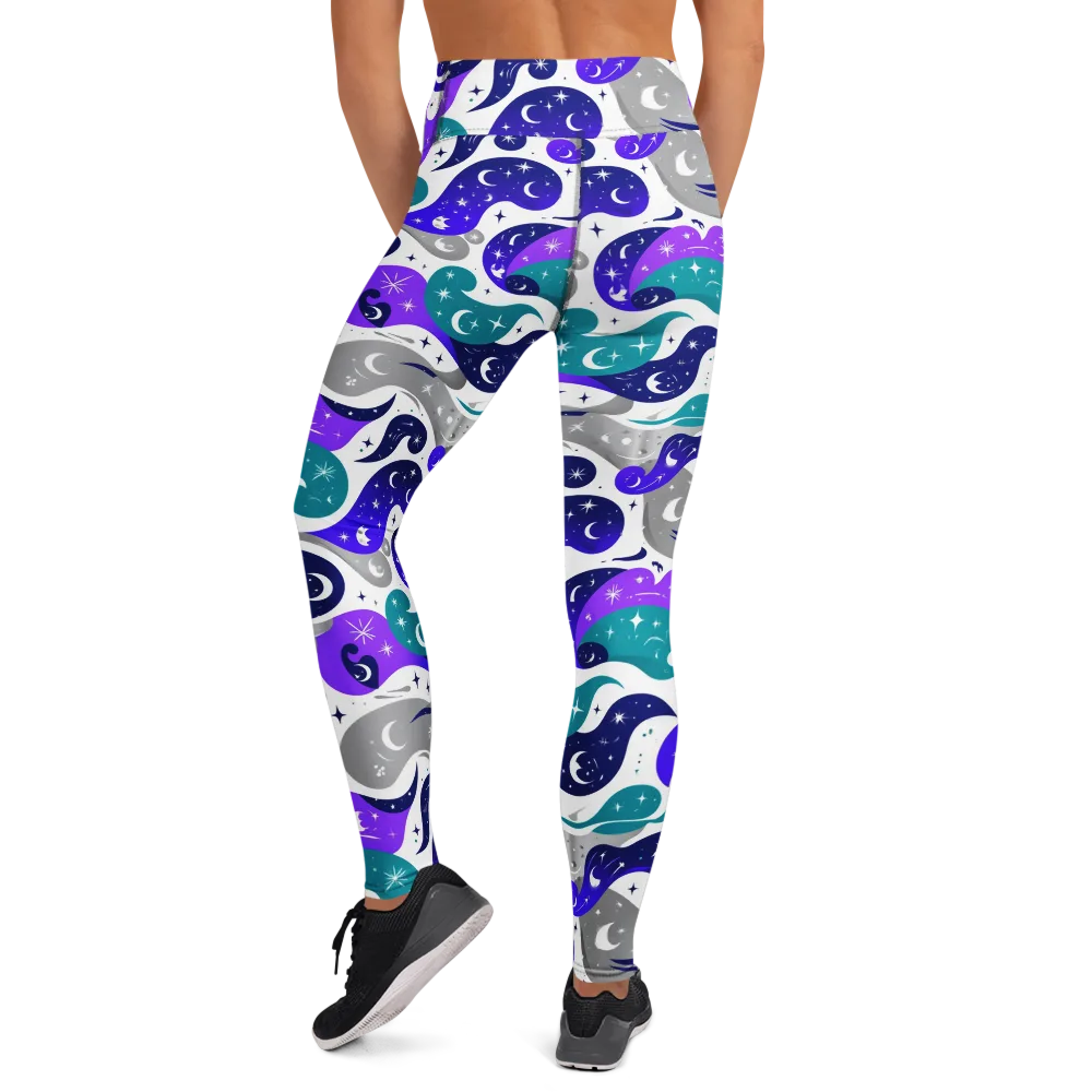 Astral Paisley on Yoga Leggings — Back