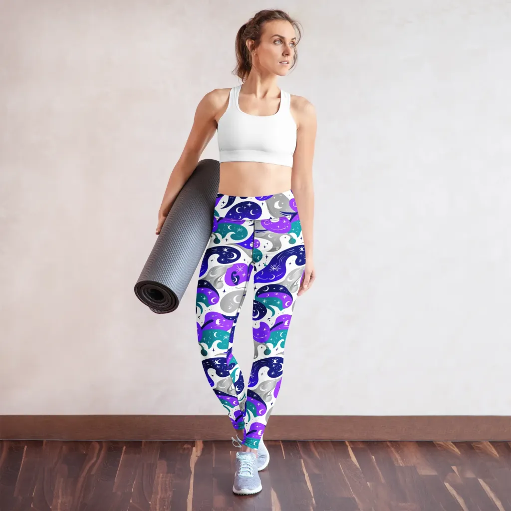 Astral Paisley on Yoga Leggings — Front