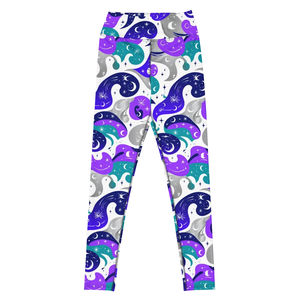 Astral Paisley on Yoga Leggings — Front