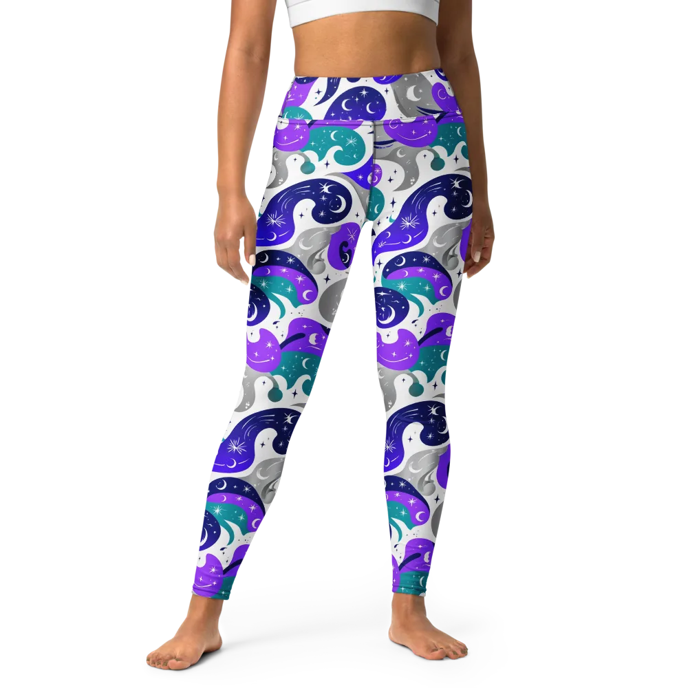 Astral Paisley on Yoga Leggings — Front