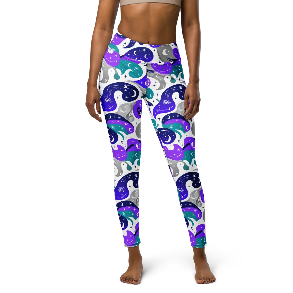 Astral Paisley on Yoga Leggings — Front