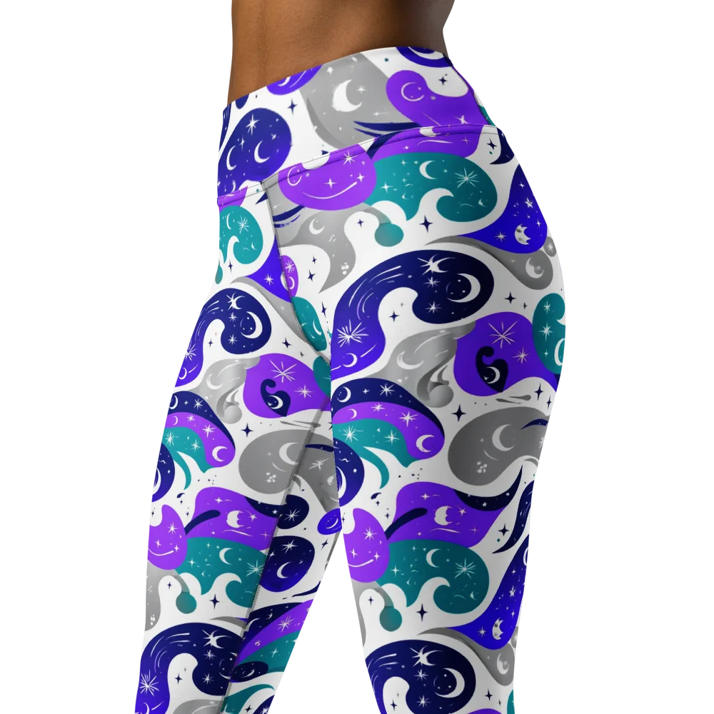 Astral Paisley on Yoga Leggings — Left Front