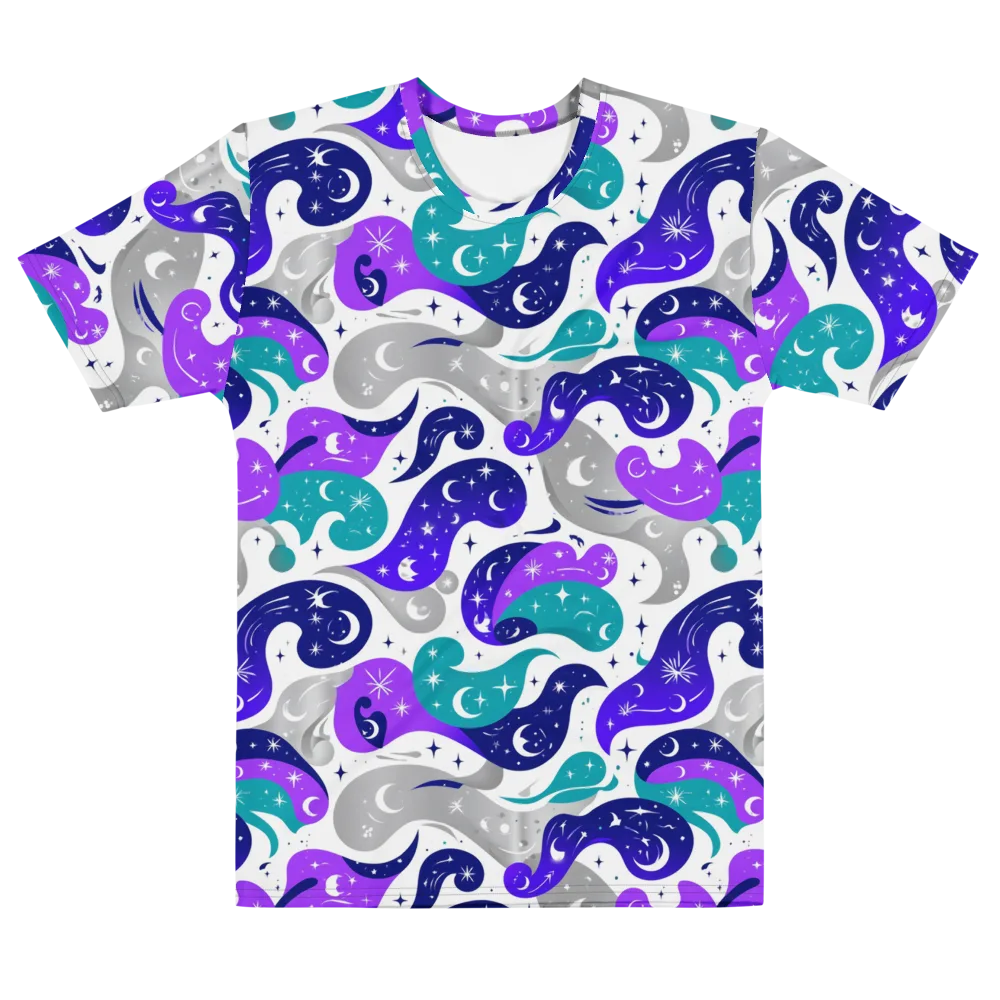 Astral Paisley on Men's Cotton Crew Neck T-Shirt — Front