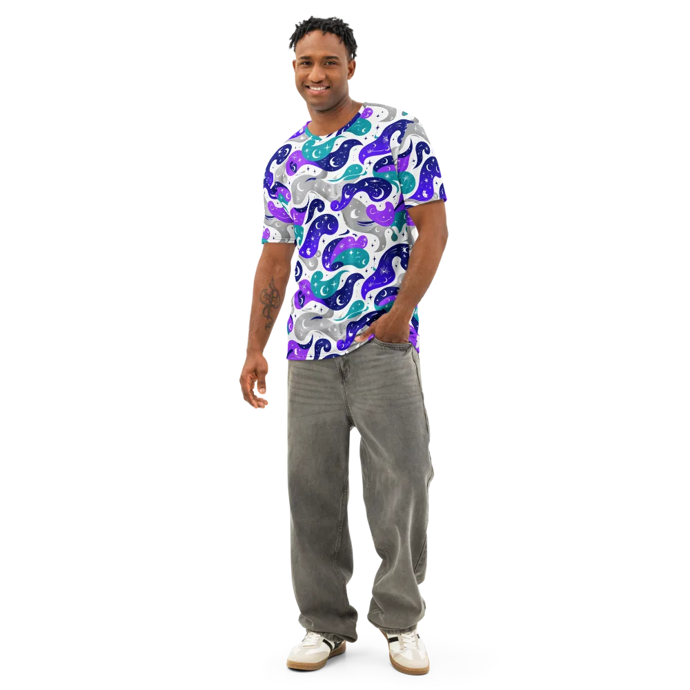 Astral Paisley on Men's Cotton Crew Neck T-Shirt — Front