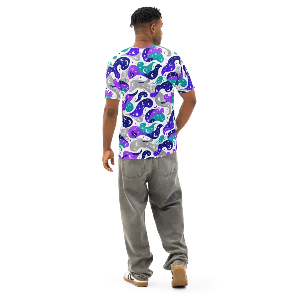 Astral Paisley on Men's Cotton Crew Neck T-Shirt — Back