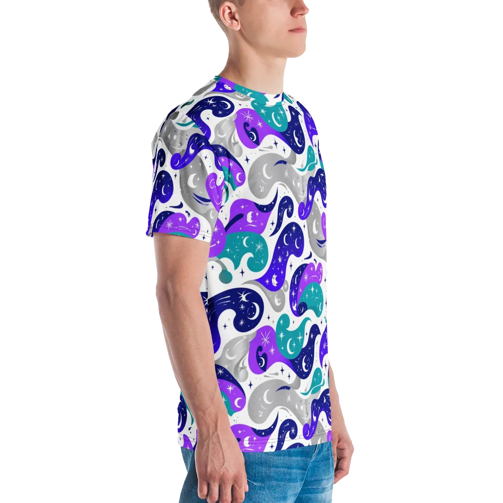 Astral Paisley on Men's Crew Neck T-Shirt — Right