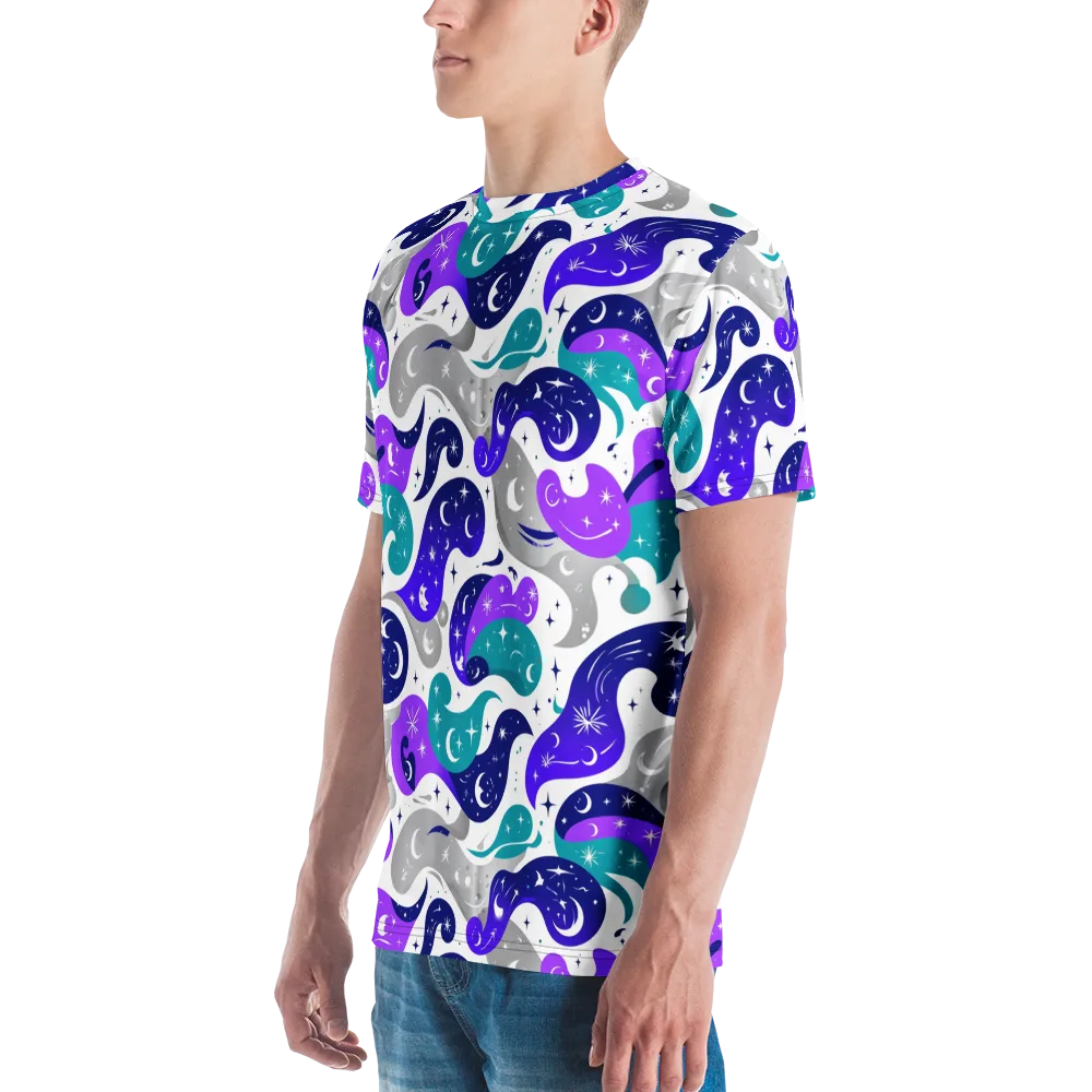 Astral Paisley on Men's Crew Neck T-Shirt — Left
