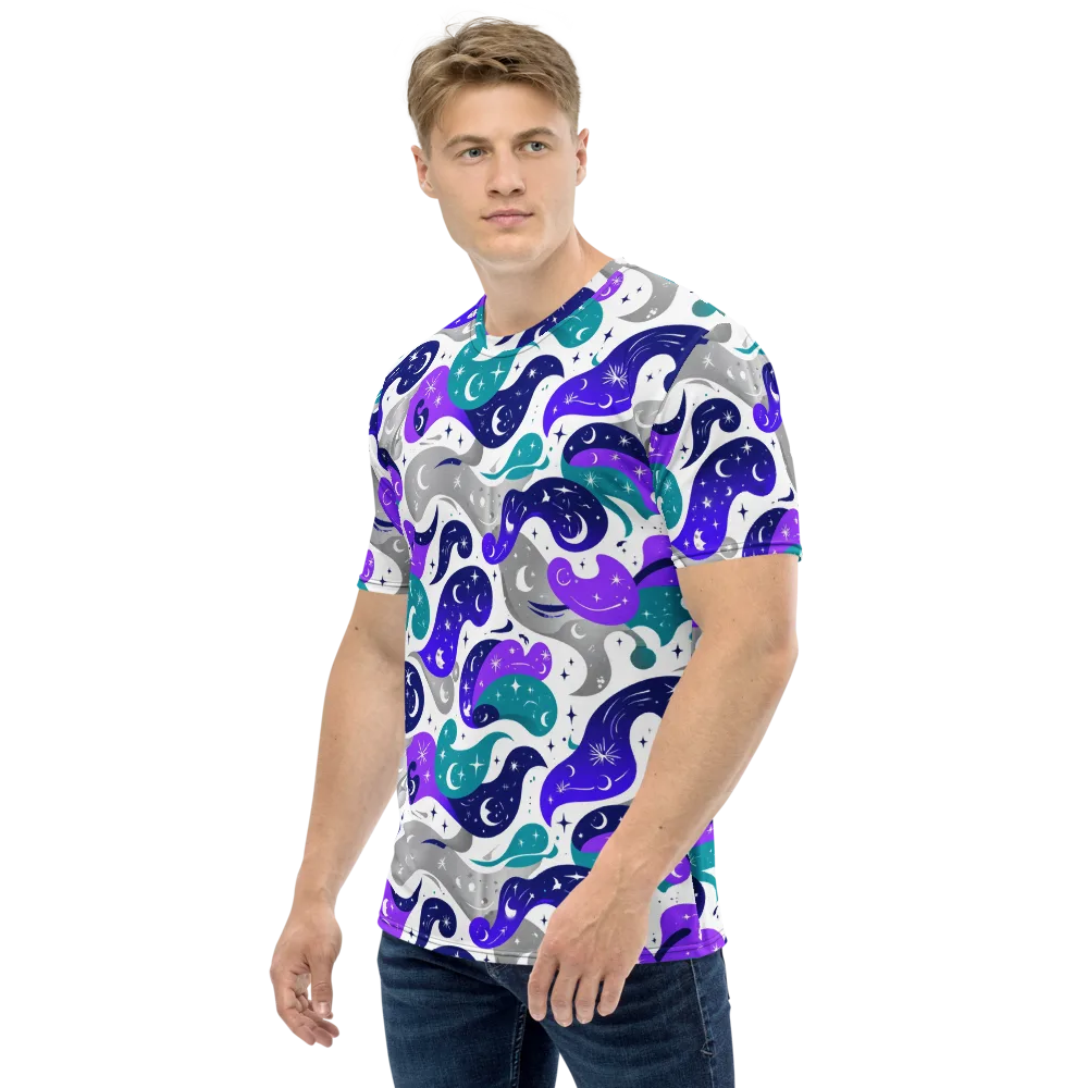 Astral Paisley on Men's Crew Neck T-Shirt — Left