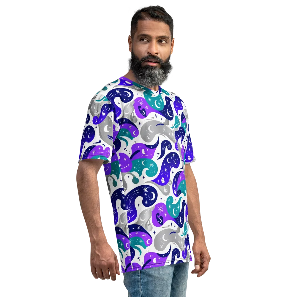 Astral Paisley on Men's Crew Neck T-Shirt — Right