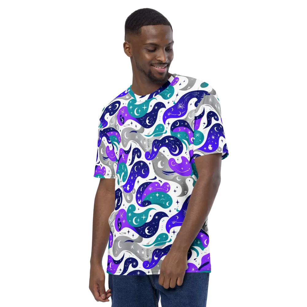 Astral Paisley on Men's Crew Neck T-Shirt — Left