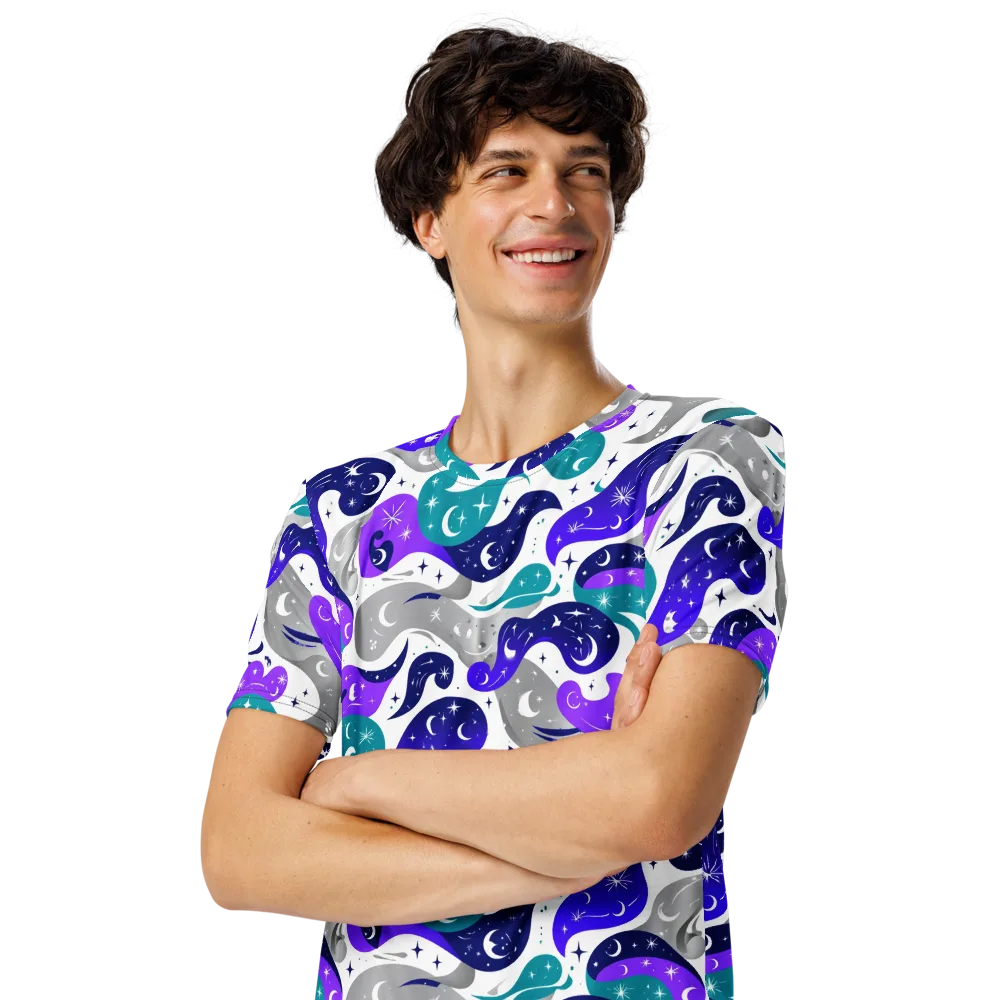 Astral Paisley on Men's Crew Neck T-Shirt — Left Front