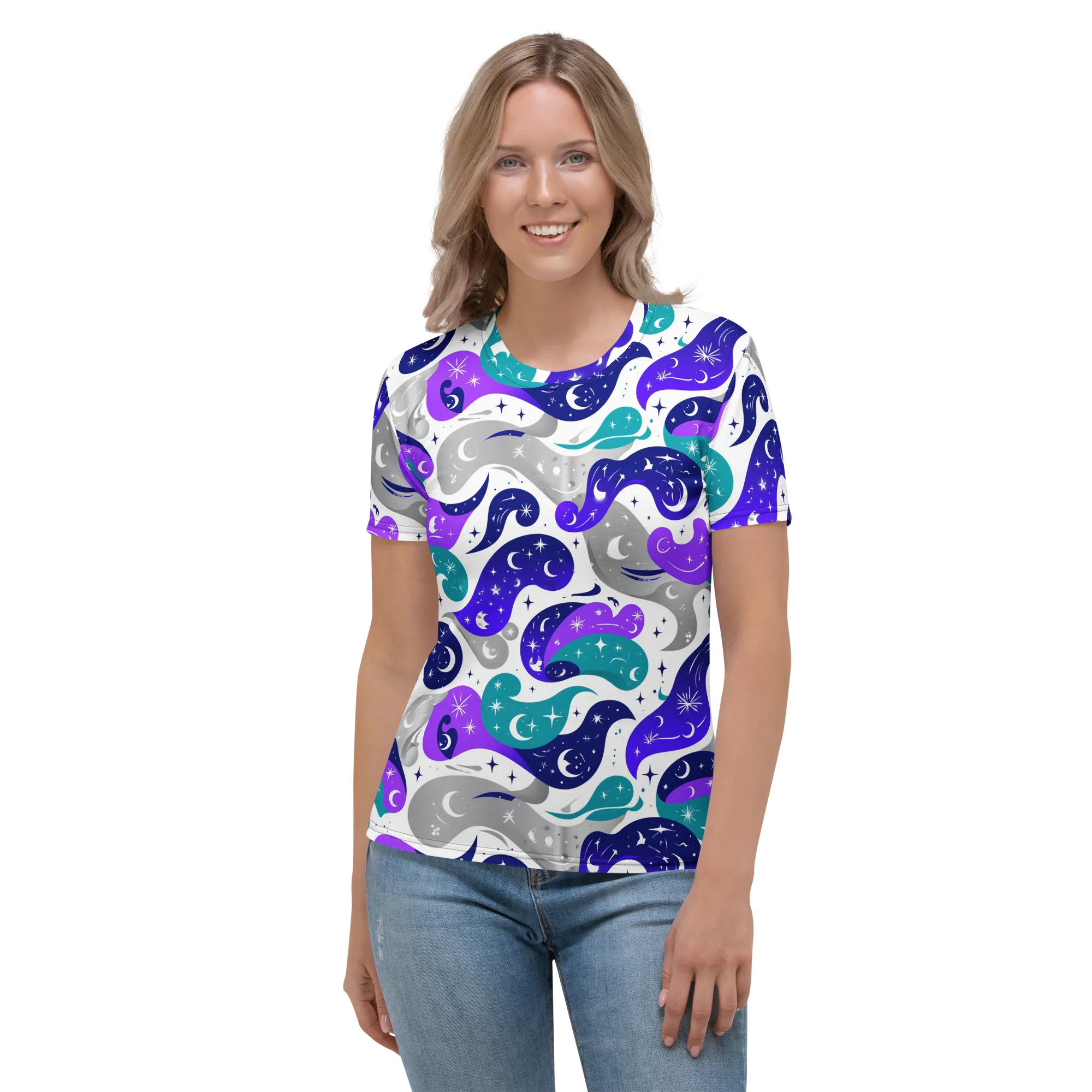 Astral Paisley on Women's Crew Neck T-Shirt — Front