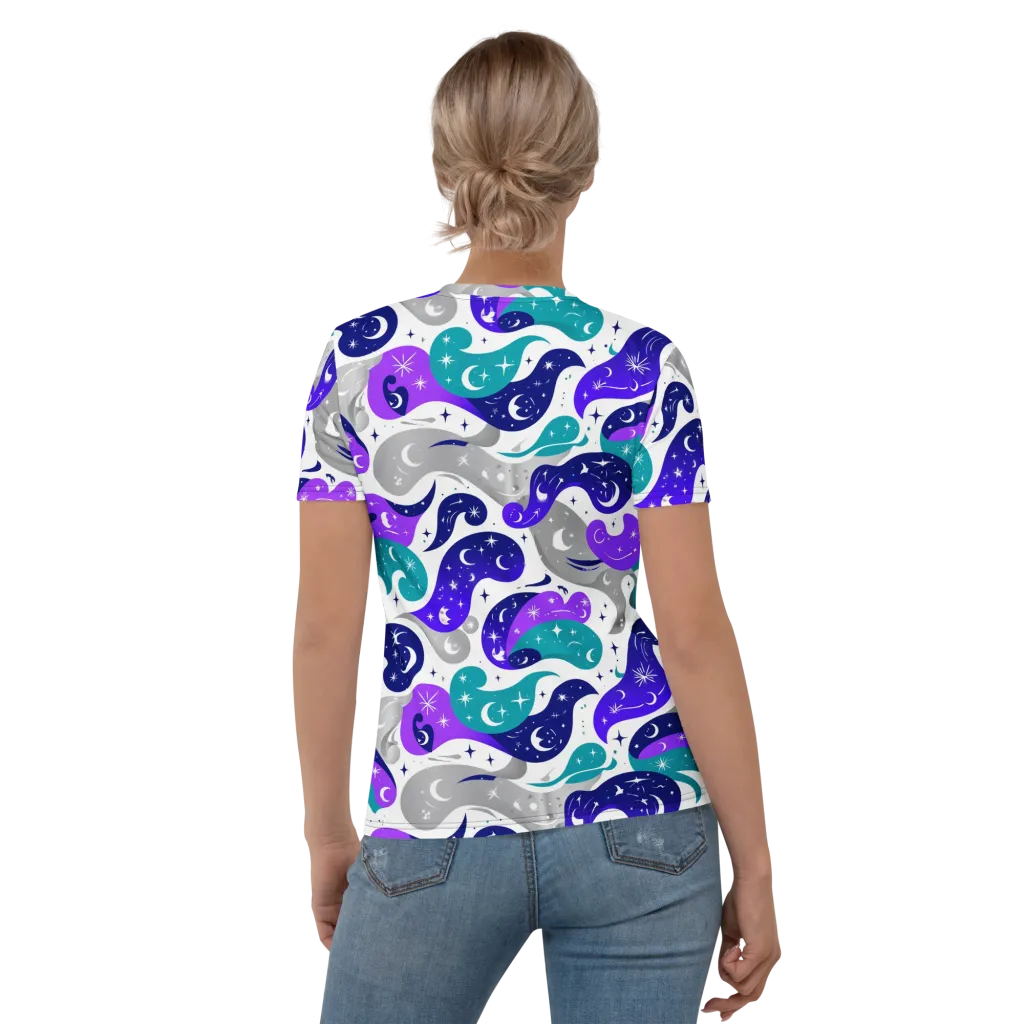 Astral Paisley on Women's Crew Neck T-Shirt — Back