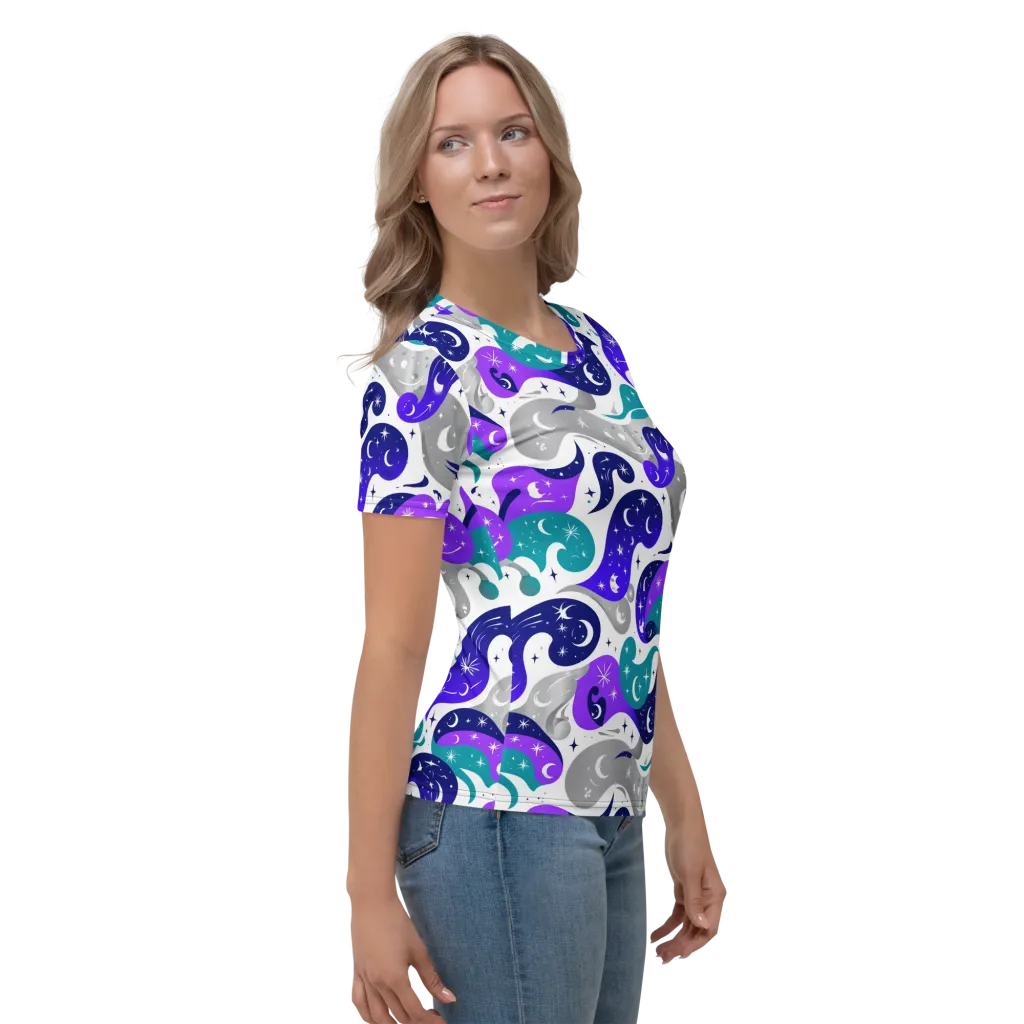 Astral Paisley on Women's Crew Neck T-Shirt — Right