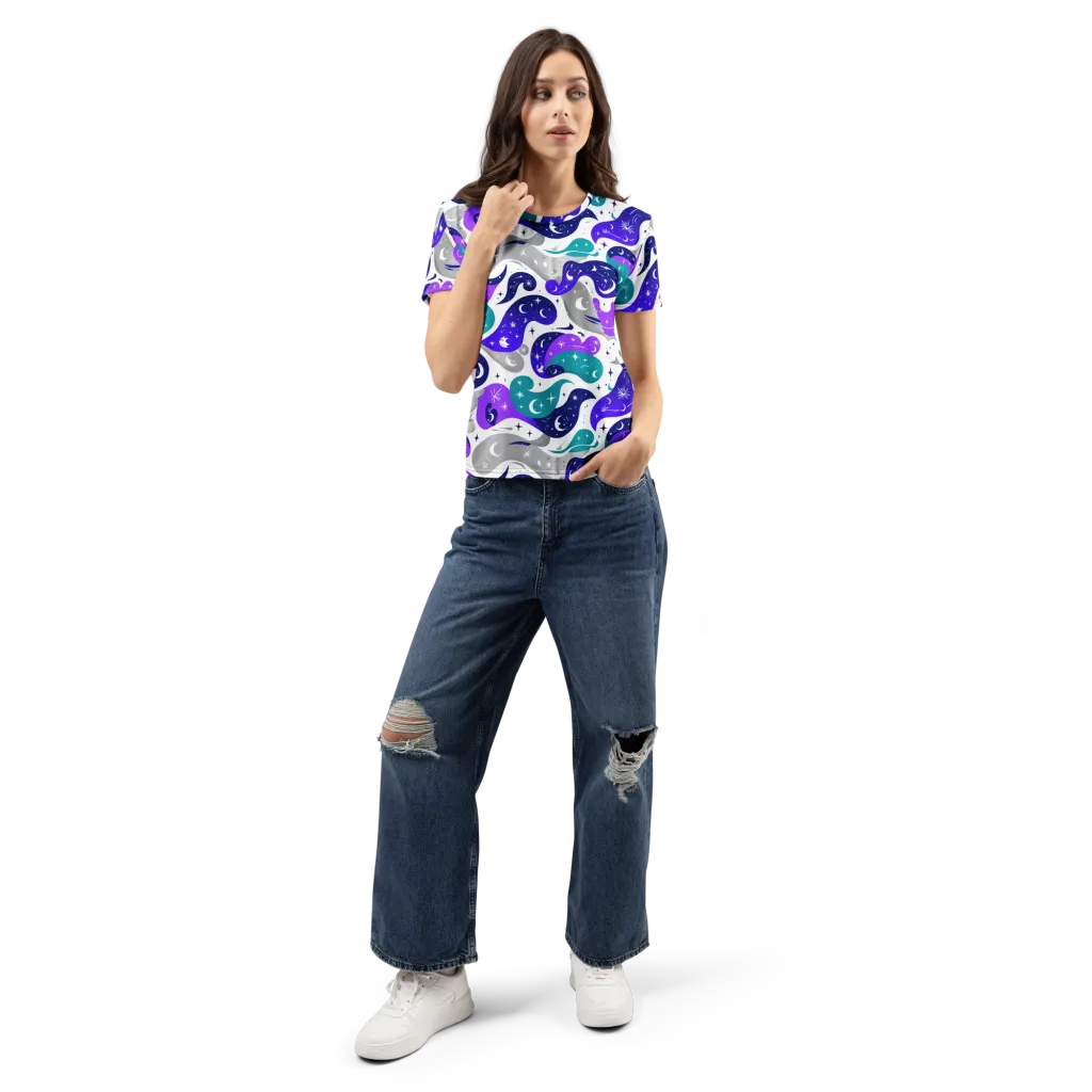 Astral Paisley on Women's Crew Neck T-Shirt — Front
