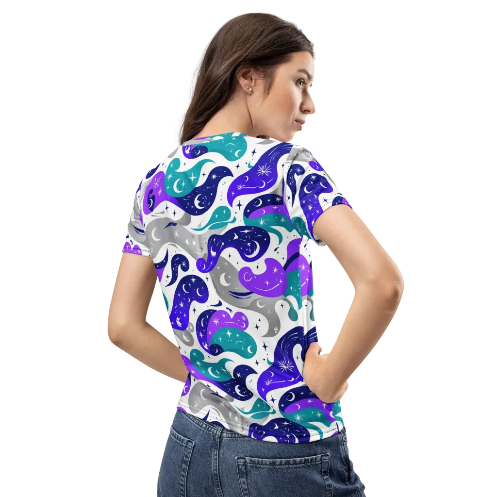 Astral Paisley on Women's Crew Neck T-Shirt — Back