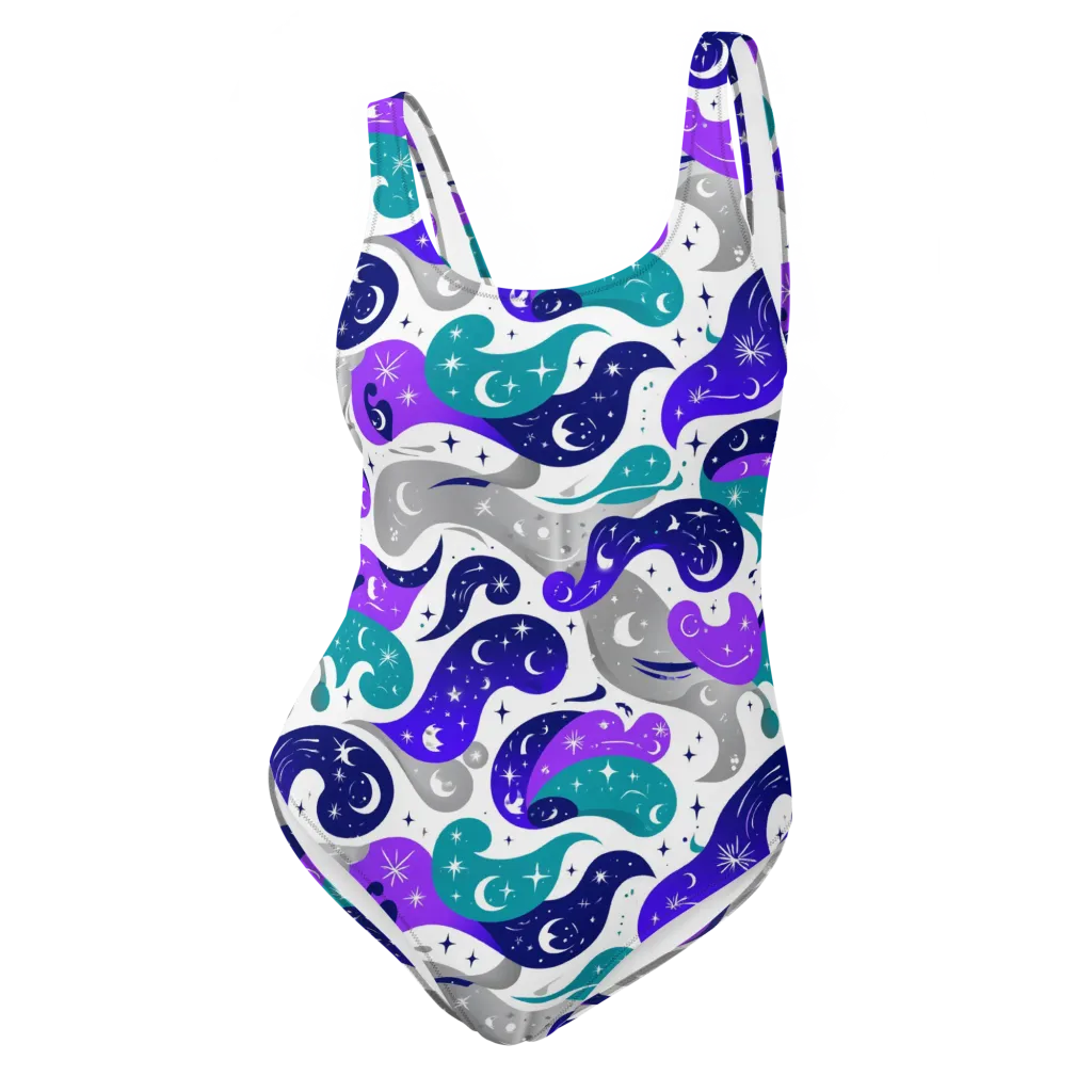 Astral Paisley on One-Piece Swimsuit — Front