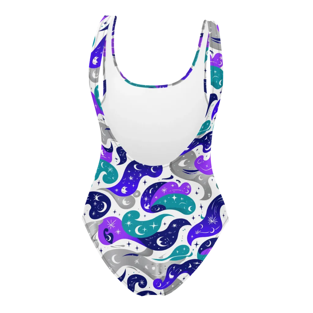 Astral Paisley on One-Piece Swimsuit — Back
