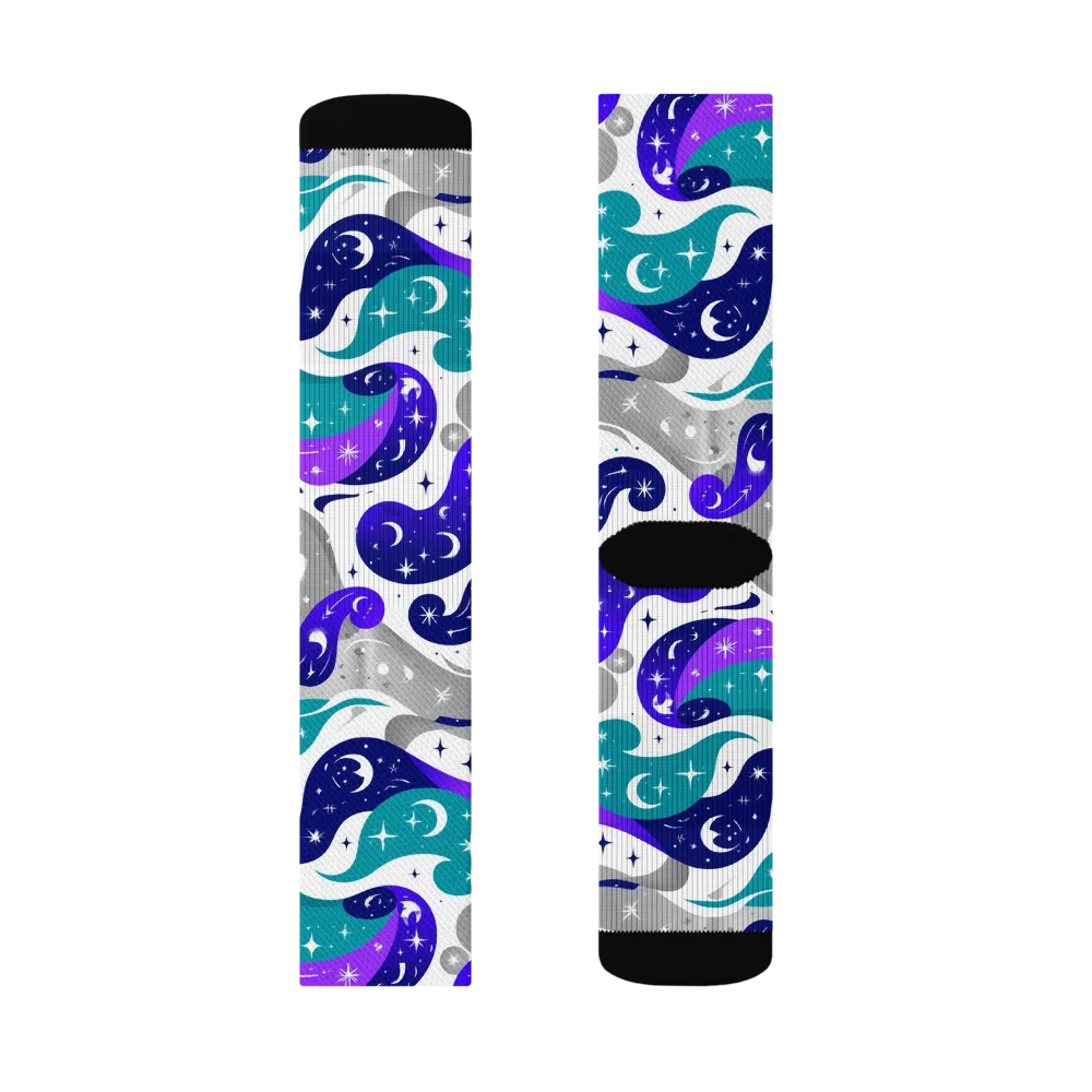 Astral Paisley on Socks — Right Sock